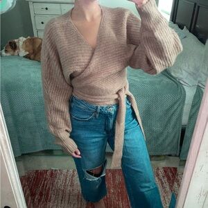 NWT Fashion Nova Under wraps Rib Knit Sedater Mocha